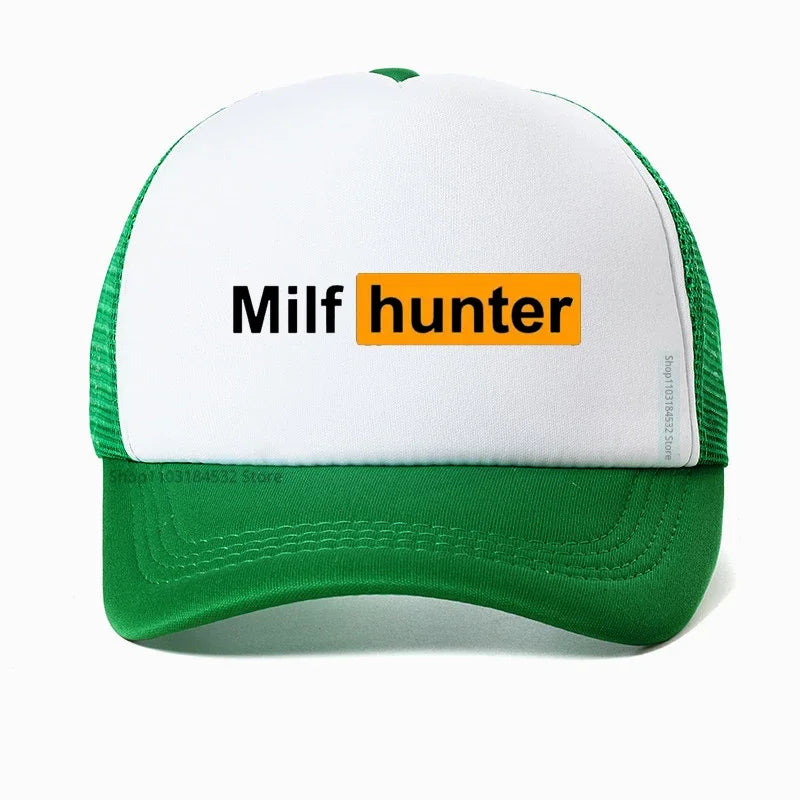 Milf Hunter Graphic Trucker Cap Funny Adult Baseball Hat Summer Streetwear Adjustable