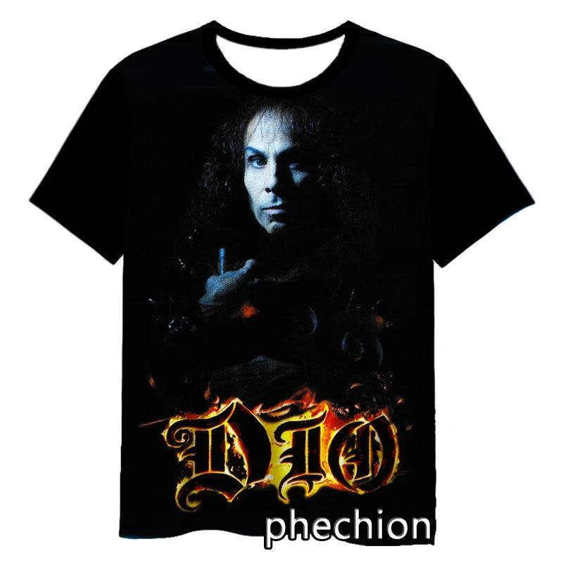 DIO Rock Metal God Rock 3D Print Short Sleeve T-Shirt Rest In Peace RIP Casual Hip Hop Summer T Shirt Tops - Premium  from Lizard Vigilante - Just $24.99! Shop now at Lizard Vigilante