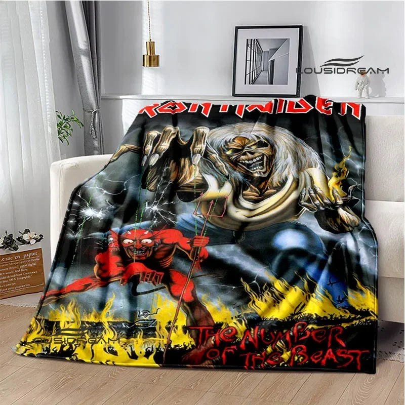 Iron Maiden Printed Blanket – Soft Flannel Kids & Adults Throw | Warm, Portable, and Perfect for Home or Travel - Premium blanket from dsers - Just $33.66! Shop now at Lizard Vigilante