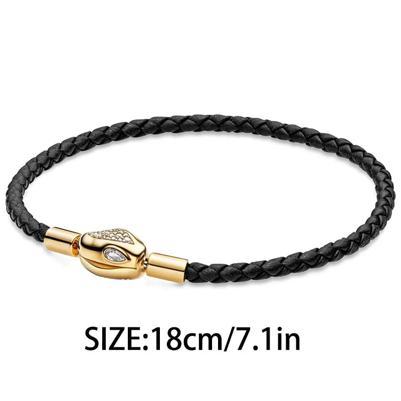 925 Silver Valentine's Day Snake Year Series Pendant Suitable for 925 Sterling Silver Original Women's Bracelet DIY Jewelry Gift