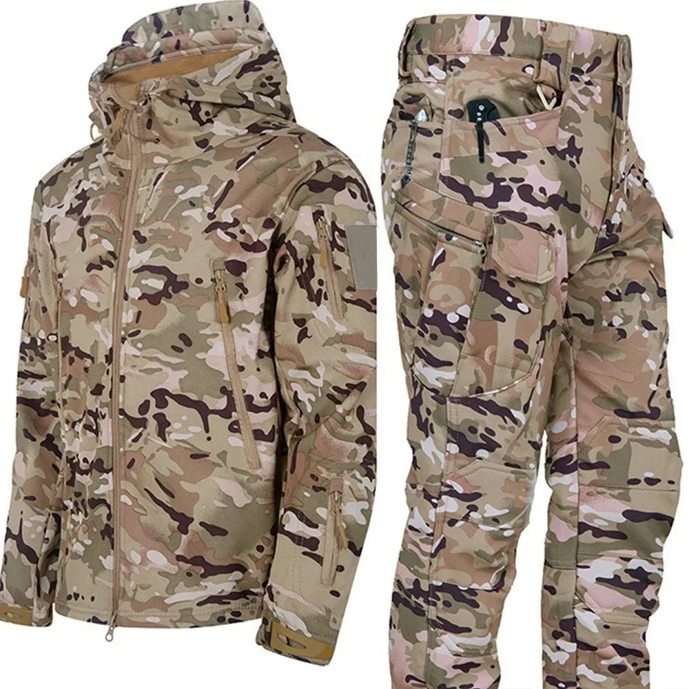 PAVEHAWK Tactical Waterproof Camo Set - Soft Shell Fleece Winter Combat Suit - Premium snow suit from Lizard Vigilante - Just $23.99! Shop now at Lizard Vigilante