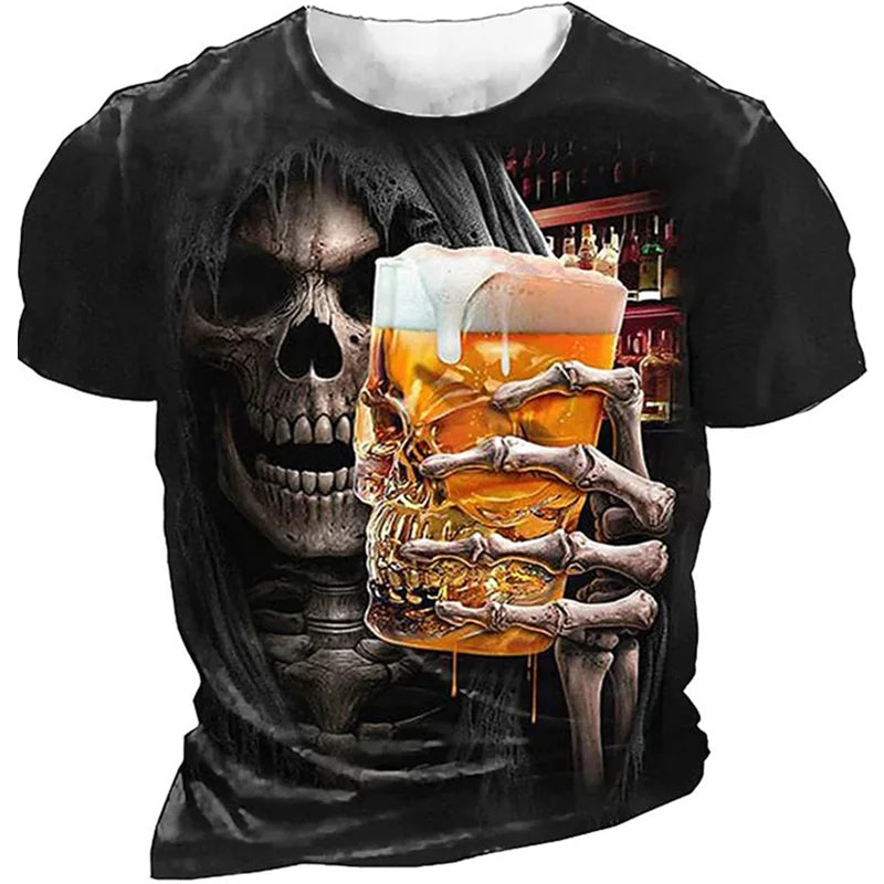 Men's Horror Skull T Shirt 3d Print Skull T Shirts For Men Death Short Sleeve Oversized Tops Tee Shirt Men Clothing 6xl Camiseta - Premium T-shirt from Lizard Vigilante - Just $23.99! Shop now at Lizard Vigilante