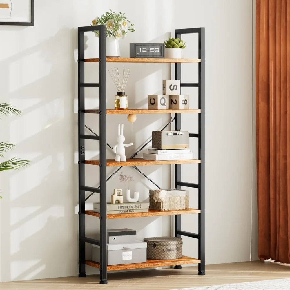 Bookshelves, 5-storey high bookshelves, modern bookcases, garage sets, CDs, movies, industrial corner storage organizers - Premium  from Lizard Vigilante - Just $88.99! Shop now at Lizard Vigilante