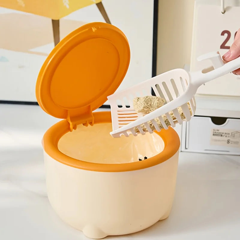 1pc Mini Trash Bin, Small Garbage Can For Desk, Food Waste Bin，Pet cat litter cleaning box，Portable trash can in car