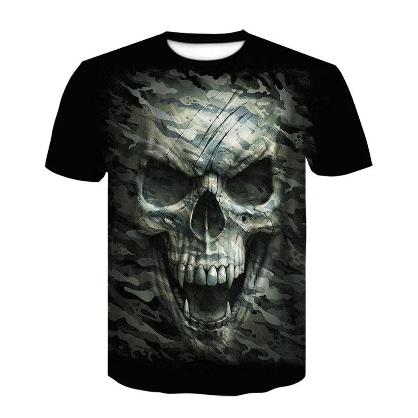 Summer Skull Art Pattern Quick-Dry Men's T-shirt Hip Hop 3D Print Personality Neck Short Sleeve  Fashion Clothes - Premium t-shirt from Lizard Vigilante - Just $22.99! Shop now at Lizard Vigilante