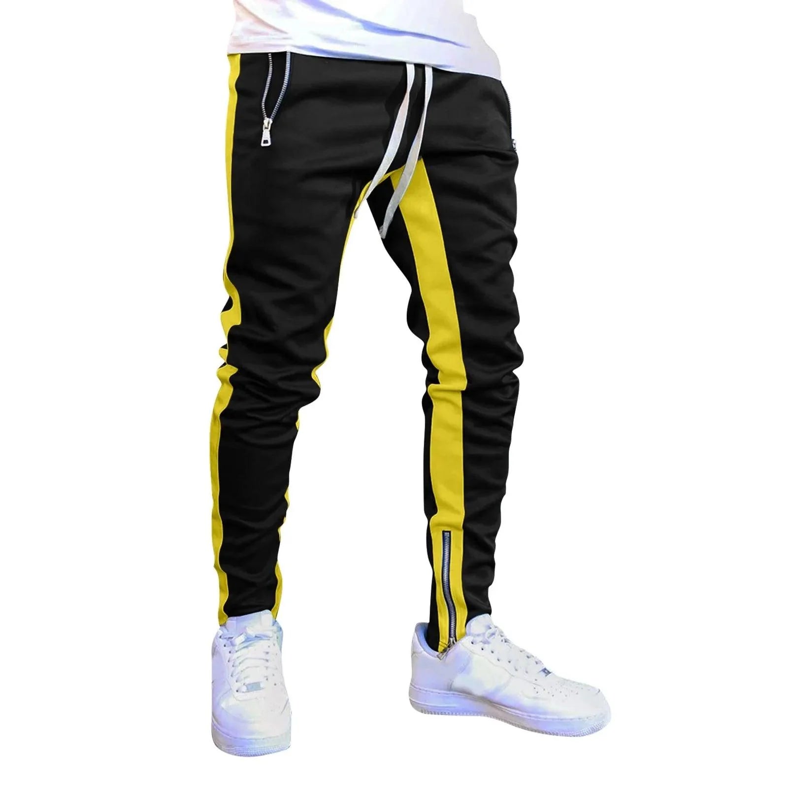 Men's Fashion Track Pants - Casual Streetwear Joggers, Hip Hop Gym Sweatpants with Pockets - Premium track pants from Lizard Vigilante - Just $23.88! Shop now at Lizard Vigilante