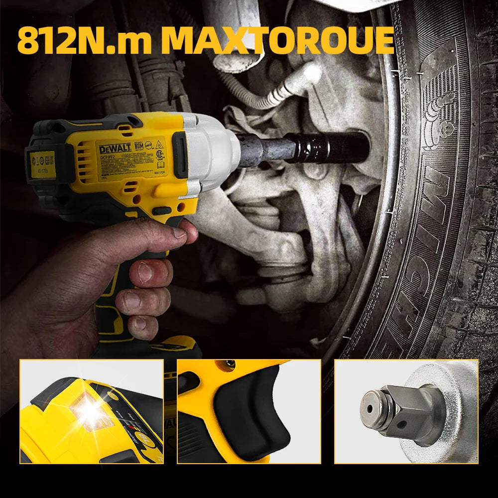 DEWALT DCF892 810Nm Electric Impact Wrench – High Torque 1/2 Inch 20V Brushless Cordless Beast for Power DIY & Pro Jobs - Premium impact wrench from Lizard Vigilante - Just $129.99! Shop now at Lizard Vigilante