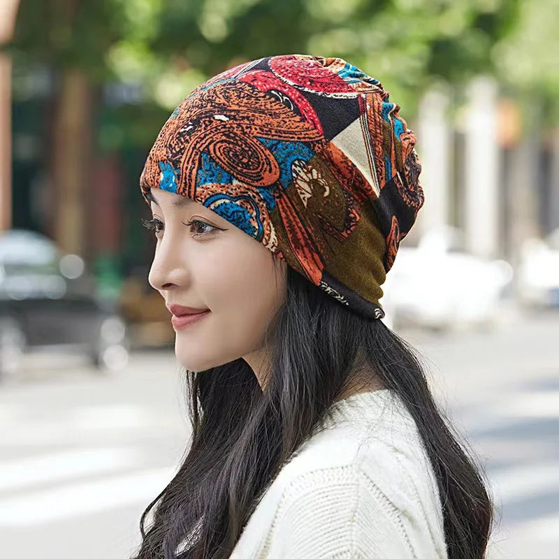 Fashion Double Head Cap Bib Twist Cap Multi-Functional Printed Scarf Cover Cap Neck Cap Face Mask Headscarf Cap C081 - Premium  from Lizard Vigilante - Just $7.99! Shop now at Lizard Vigilante