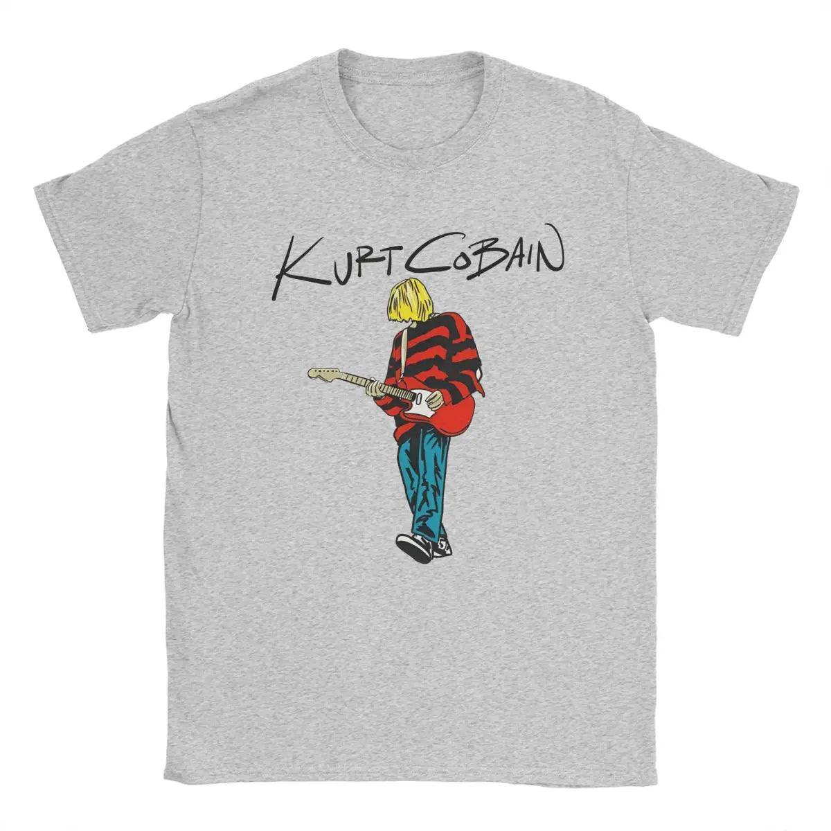 Men's Kurt Cobain Guitar T Shirts Rock-Nirvana 100% Cotton Tops Awesome Short Sleeve Round Collar Tees Original T-Shirt - Premium tee from Lizard Vigilante - Just $23.99! Shop now at Lizard Vigilante