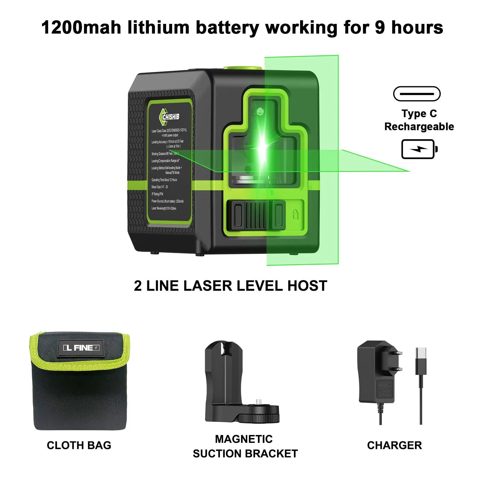 LFine 2-Line Laser Level with Tripod – Professional Horizontal & Vertical Precision 360° Self-Leveling Tool for Accurate Measurements - Premium laser level from dsers - Just $70.99! Shop now at Lizard Vigilante