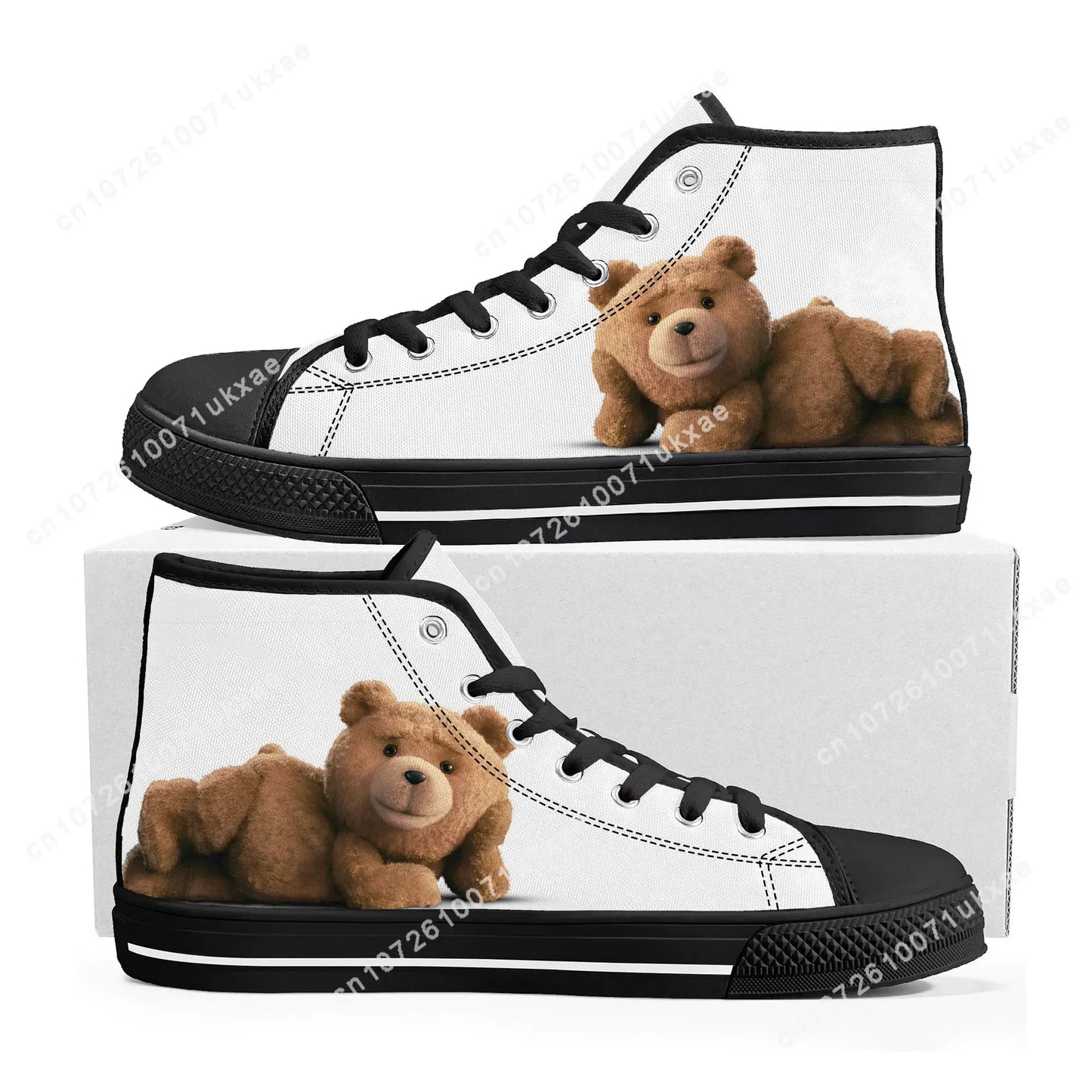 Ted Bear Movie High Top Sneakers Beer Bath Mens Womens Teenager Canvas Sneaker Casual Custom Made Shoes Customize DIY Shoe - Premium high tops from Lizard Vigilante - Just $39.99! Shop now at Lizard Vigilante