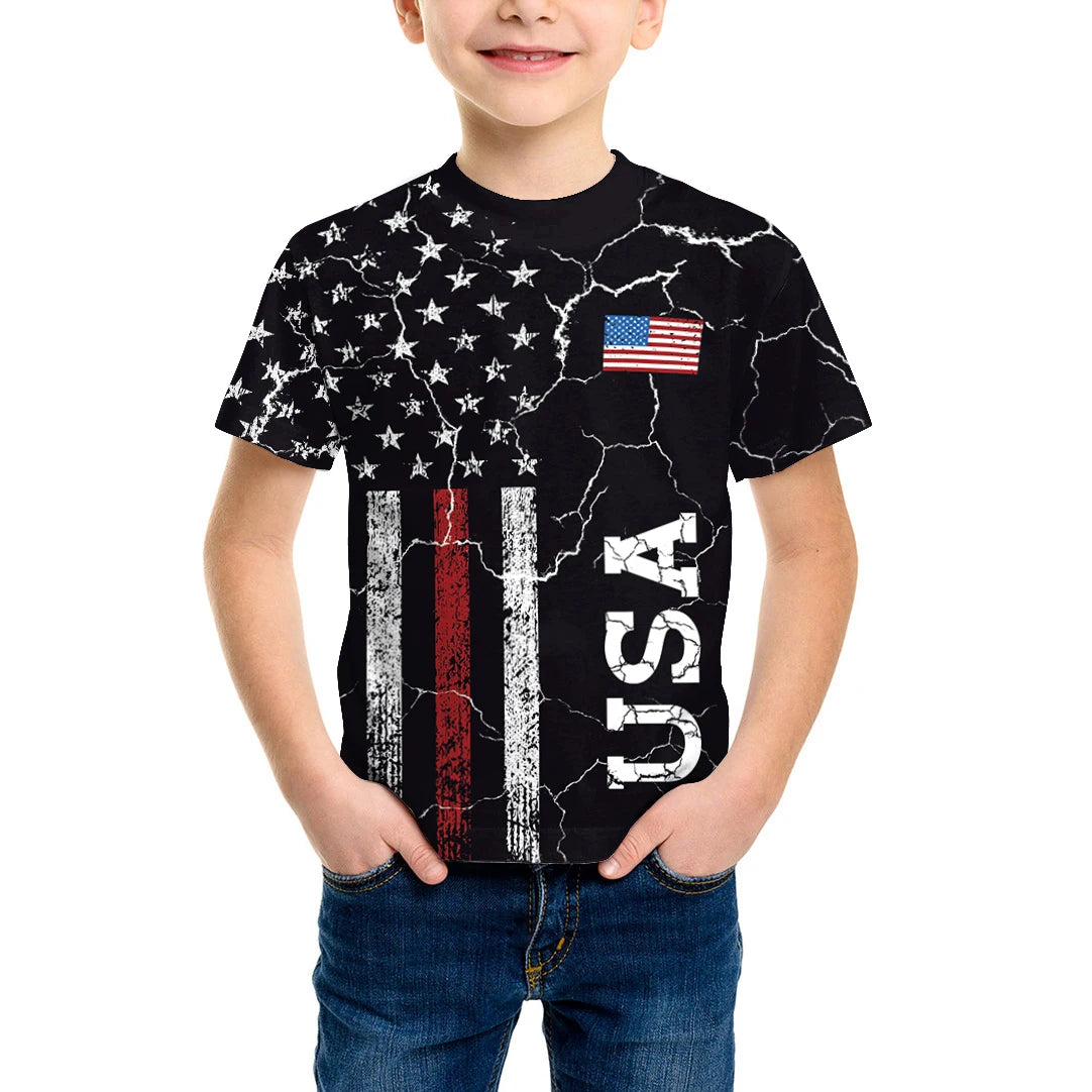 Patriotic Independence Day Kids T-Shirt – Fun National Flag Print Short Sleeve Party Costume - Premium T-Shirt from Lizard Vigilante - Just $24.99! Shop now at Lizard Vigilante