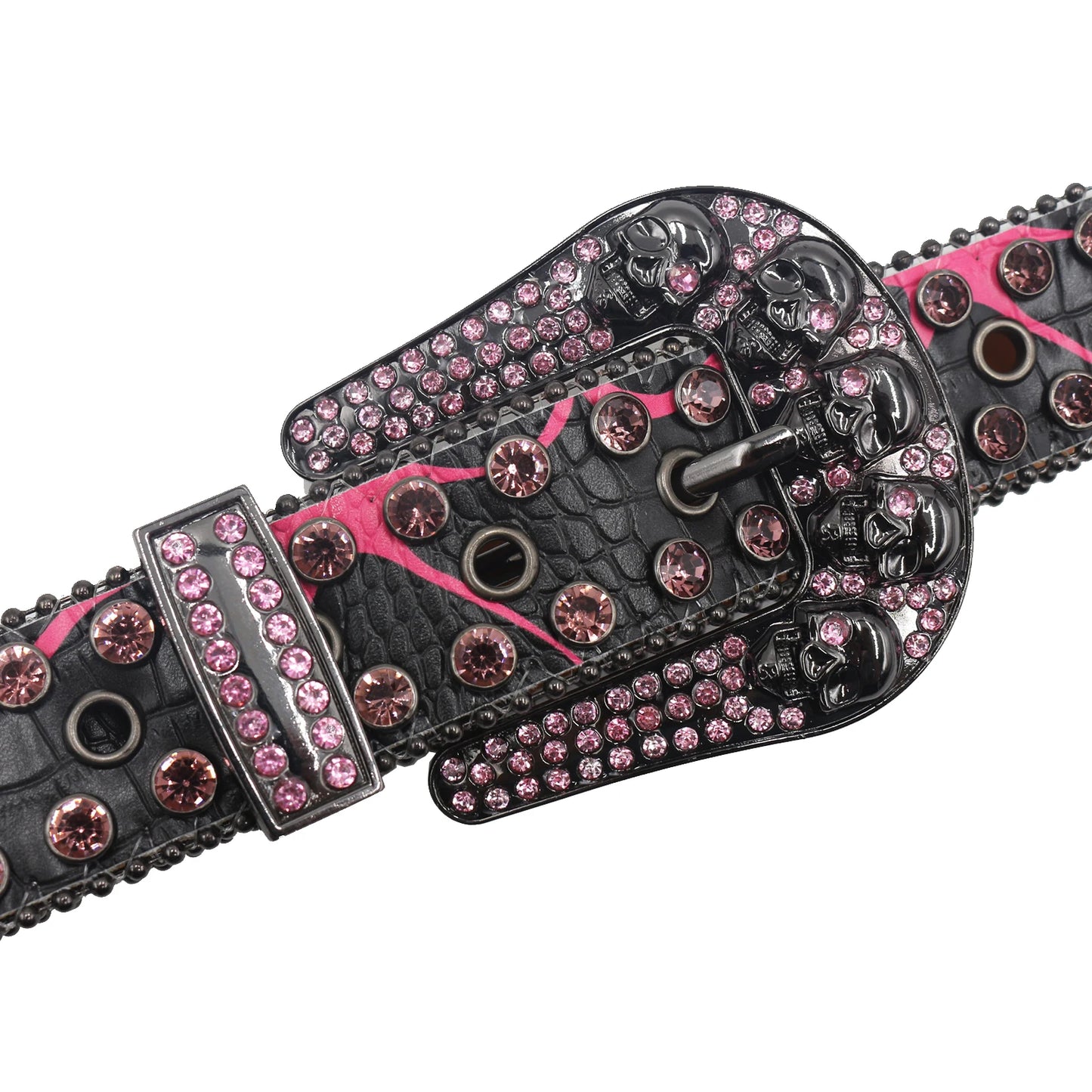 Metallic Gothic Rivet Waist Chain Belt – Unisex Y2K Skull, Devil, and Heart Charms for Edgy Vintage Fashion - Premium belt from Lizard Vigilante - Just $39.99! Shop now at Lizard Vigilante