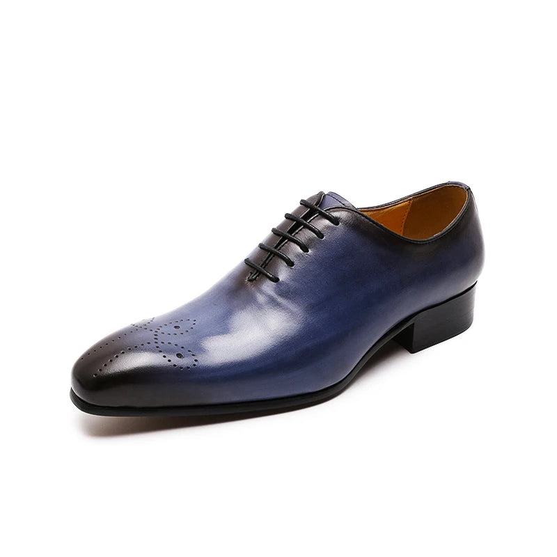 Felix Chu Men's Oxford Genuine Leather Shoes | Whole Cut Pointed Toe Lace-Up Formal Dress Shoes | Perfect for Business & Weddings - Premium flats from Lizard Vigilante - Just $88.88! Shop now at Lizard Vigilante