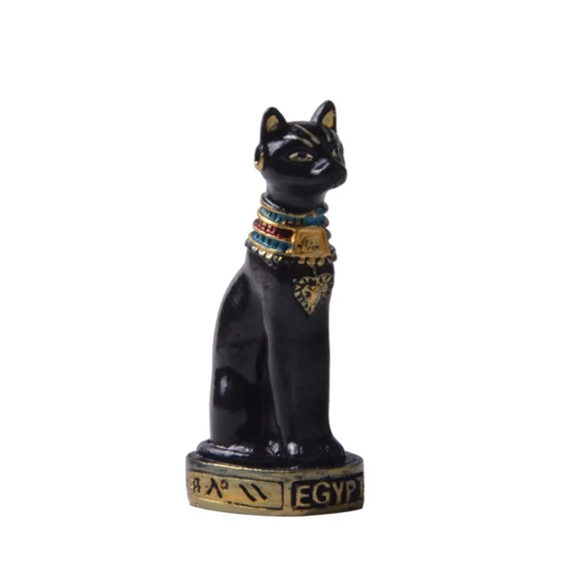 Lovely Egyptian Cat Shape Statue Retro Cartoon Car Desktop Decoration Miniatures Animals Figurines Household Crafts Ornament