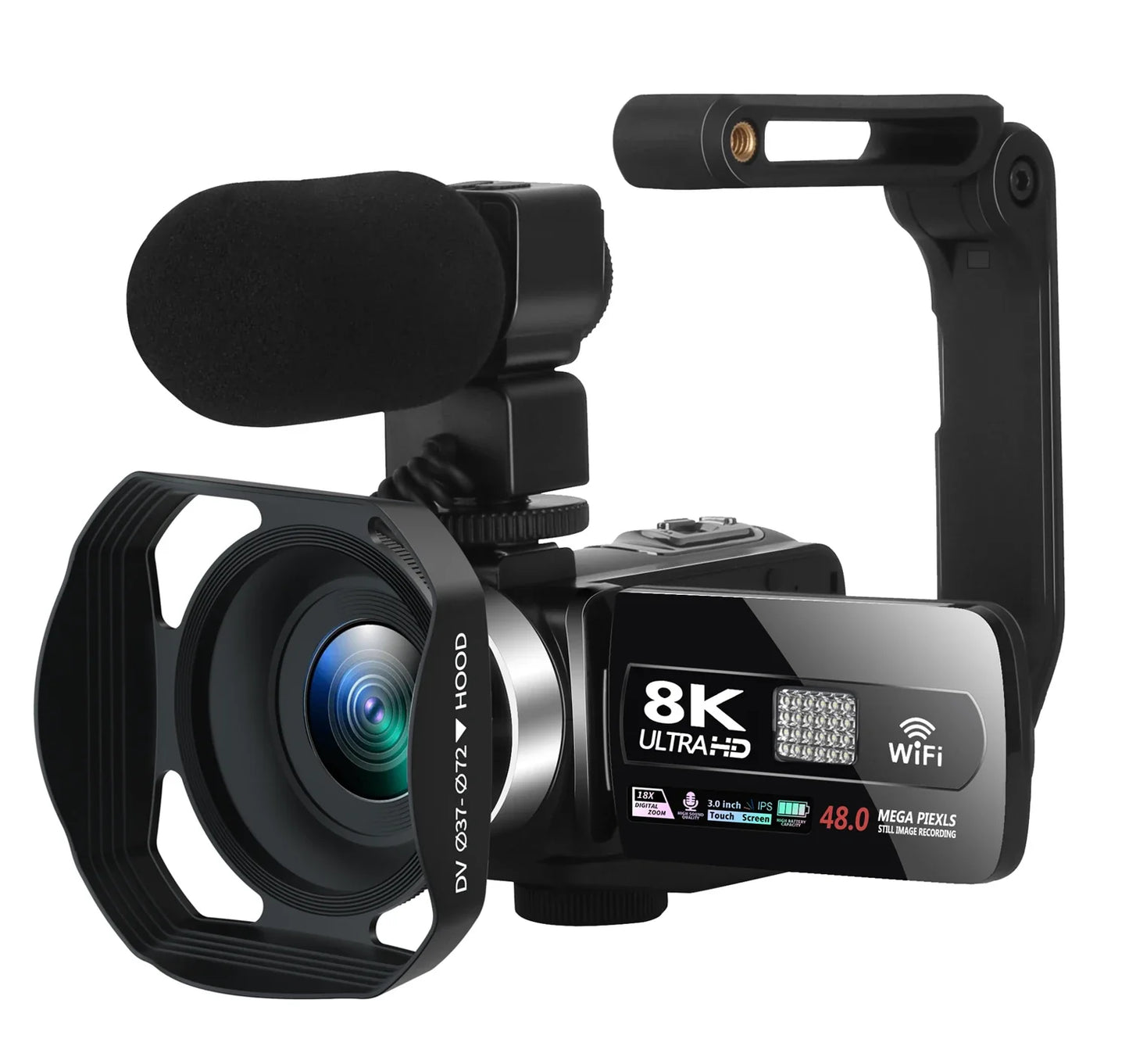 YouTube Camcorder 8K Ultra HD camera Camcorders 48MP Streaming Camera 3.0"Touch Screen Digital Video Camera