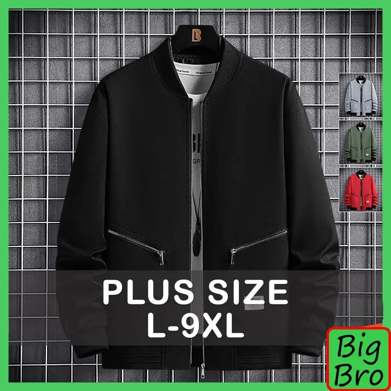 Plus Size Men Jacket 7XL 8XL 9XL Bomber Zipper Coat - Autumn Winter Outerwear - Premium bomber jacket from Lizard Vigilante - Just $48.88! Shop now at Lizard Vigilante