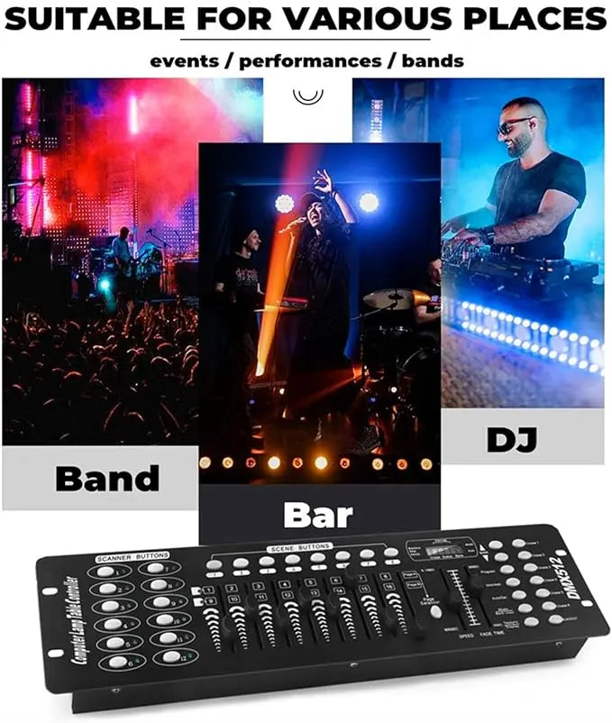 Fieryzeal 192 DMX Controller DJ Equipment DMX 512 Console Stage Lighting DJ Control For LED Par Moving Head Light Spotlights - Premium  from Lizard Vigilante - Just $44.99! Shop now at Lizard Vigilante