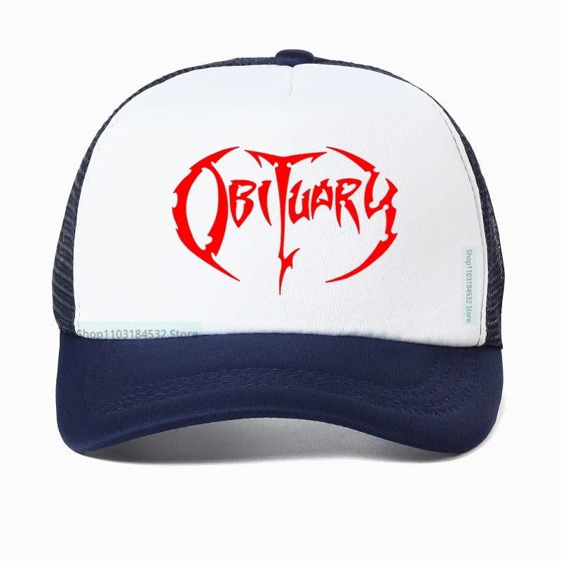 Heavy Metal Rock Music Men's Women's Obituary Baseball Cap - Premium baseball cap from Lizard Vigilante - Just $23.88! Shop now at Lizard Vigilante