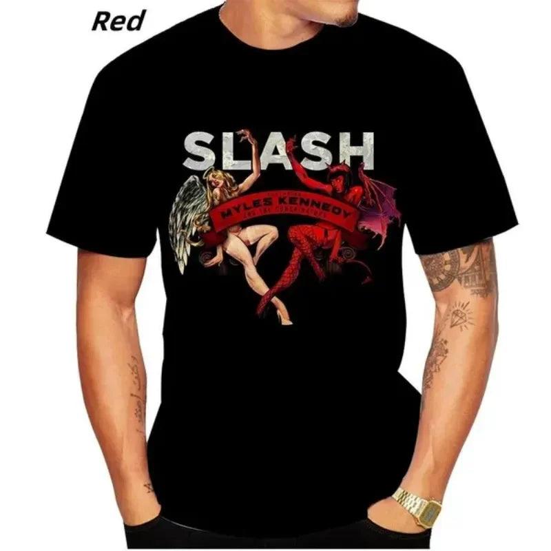 Singer Slash 3D Print Cool T-shirt Men's/Women's T-shirt Street Hip Hop Rock Cosplay Men's Clothing Haikyuu T-shirt for Men - Premium t-shirt from Lizard Vigilante - Just $23.49! Shop now at Lizard Vigilante