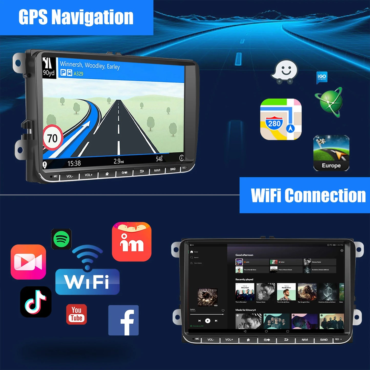 Road Riot 9-Inch Android Car Stereo – Wireless CarPlay Rock-Nav System