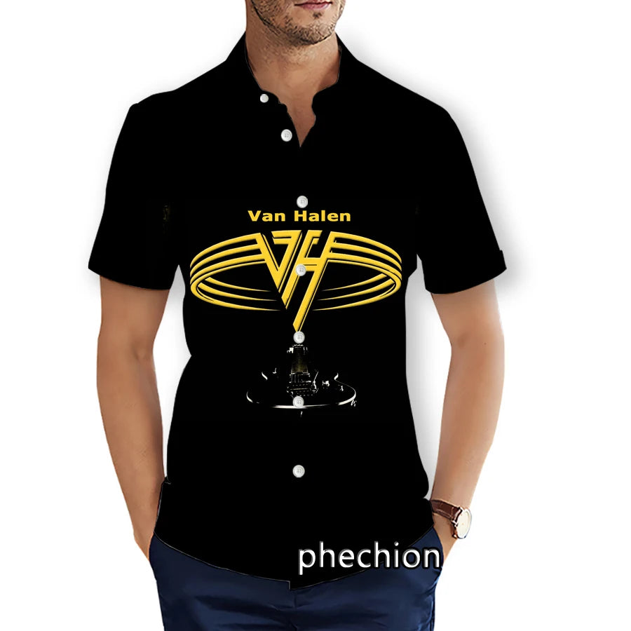 Van Halen 3D Printed Shirts Hawaiian Shirt Summer Mens Short Sleeve Beach Fashion Streetwear - Premium shirt from Lizard Vigilante - Just $38.99! Shop now at Lizard Vigilante