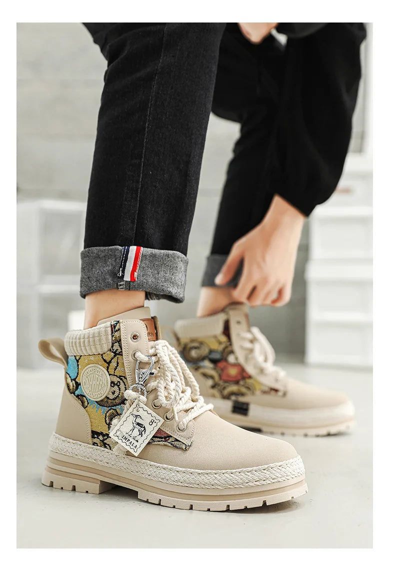 "Riot Fuel" Men's Street Platform Combat Boots – 2025 Limited Ankle-Lace Designer Desert Kickers for Cold-War Winters - Premium boots from dsers - Just $32.99! Shop now at Lizard Vigilante