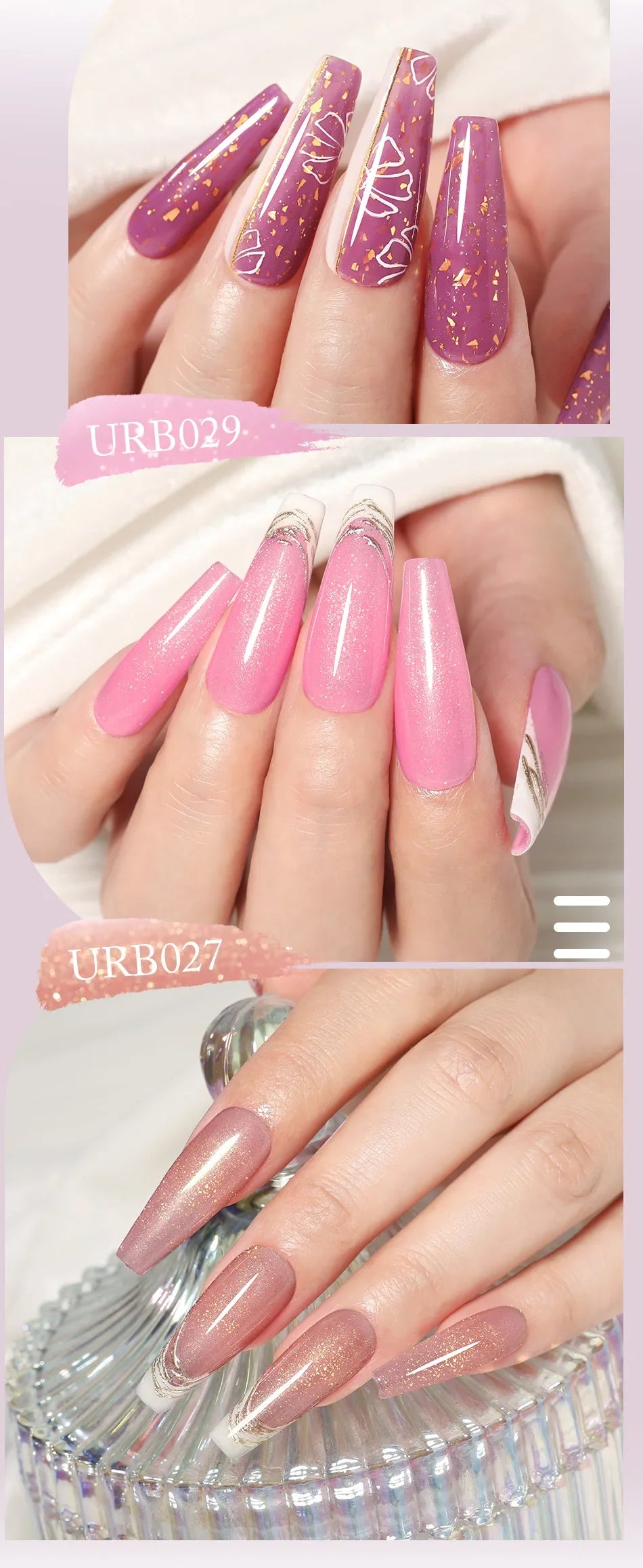 UR SUGAR Blue Color Rubber Base Gel Nail Polish Gold Glitter Base Gel Top Coat Soak Off UV LED Gel Nail Art Varnish Manicure