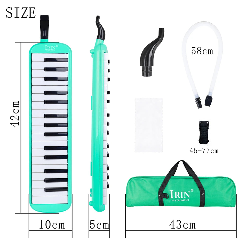 IRIN 32 Keys Melodica Piano Keyboard Style Musical Instrument Harmonica Mouth Organ With Carrying Bag Mouthpiece Educational Gift - Lizard Vigilante
