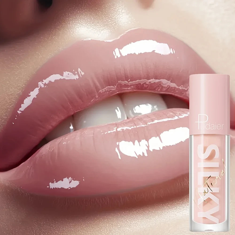 Silky Lip Gloss-Waterproof, Long-Lasting Moisturizing Liquid Lipstick with Mirror Finish, Non-Sticky, Full Shine, Fade-Resistant