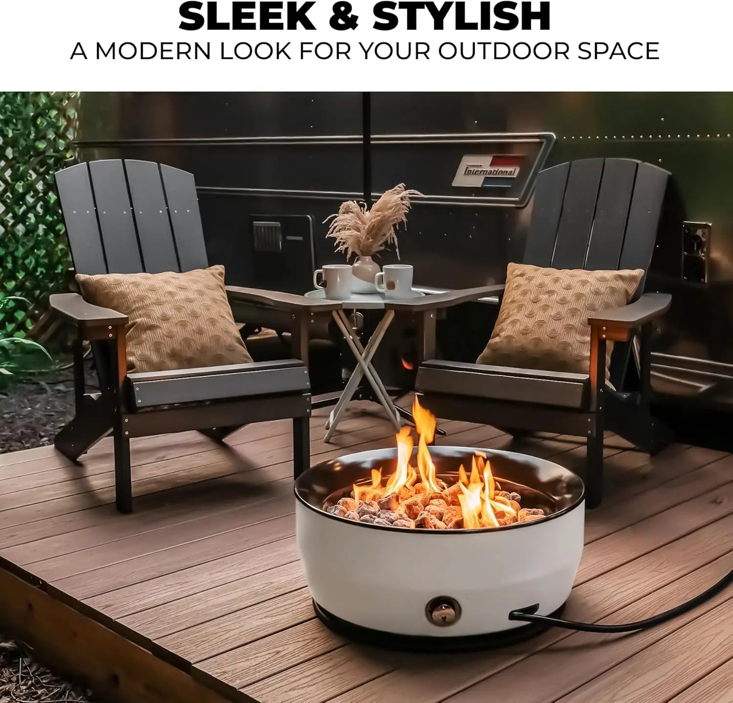 60,000 BTU Large Outdoor Propane Gas Fire Pit – 24” Round Fire Bowl with Lid, Modern Rustic Firepit for Patio, Garden, and Outdoor Spaces - Premium fire pit from Lizard Vigilante - Just $258.88! Shop now at Lizard Vigilante