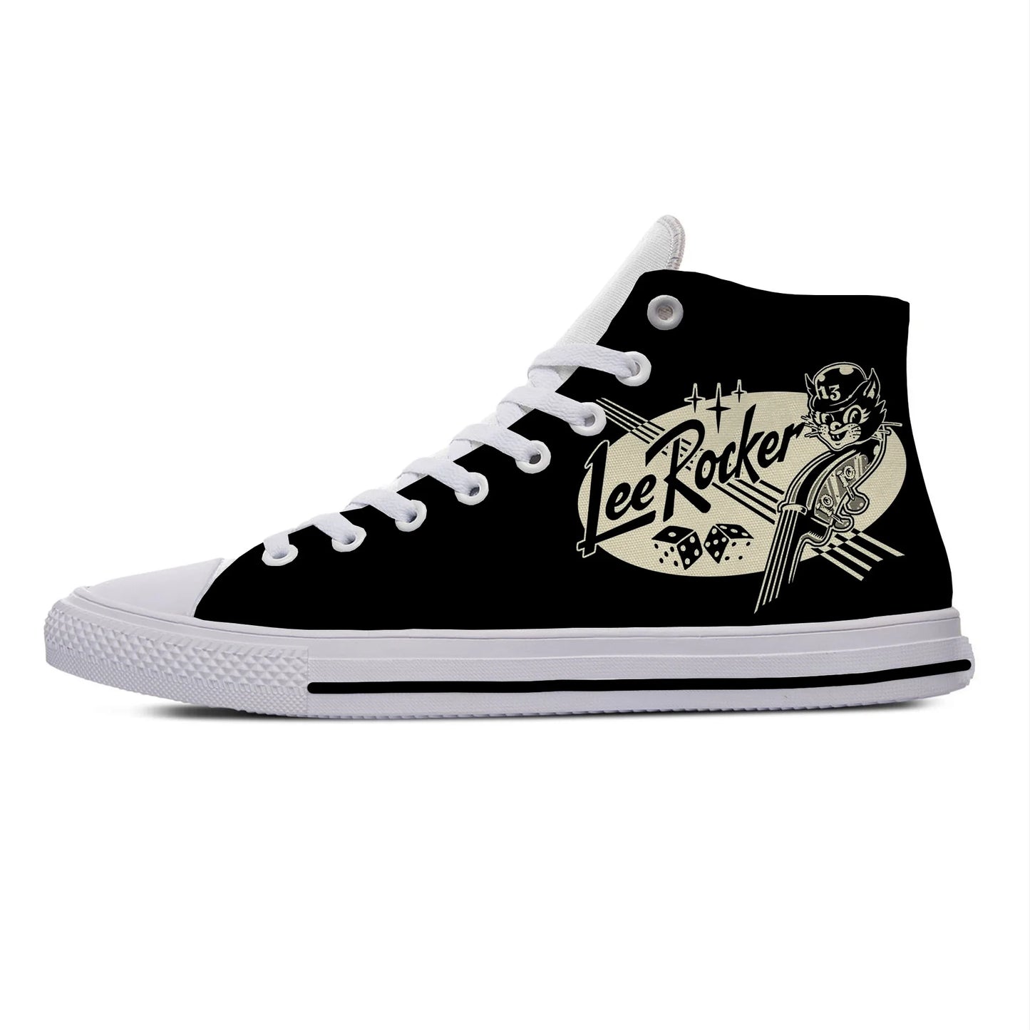 Hot Cats High-Top Canvas Sneakers | Lightweight, Breathable Animal Print Shoes for Men & Women | Stray-Inspired Casual Cool - Premium Sneakers from Lizard Vigilante - Just $24.99! Shop now at Lizard Vigilante