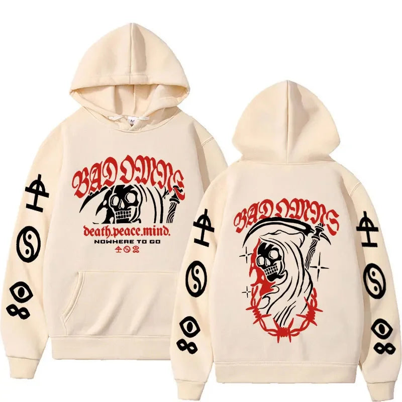 Limited Edition Bad Omens 2023 Rock Band Tour Hoodie | Men's Harajuku Y2K Streetwear | Gothic Fleece Long Sleeve Pullover Sweatshirt - Premium  from Lizard Vigilante - Just $43.88! Shop now at Lizard Vigilante