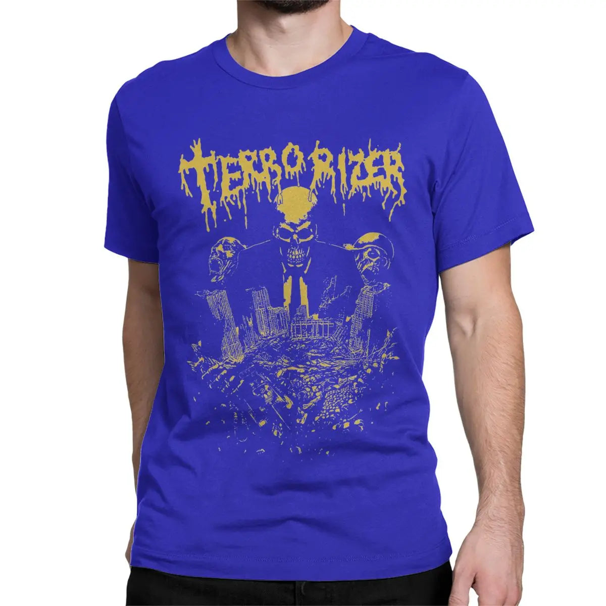 Terrorizer Vintage Black Metal T-Shirt Men Women Crewneck Pure Cotton Short Sleeve Tees Gift Clothes - Premium  from Lizard Vigilante - Just $18.99! Shop now at Lizard Vigilante