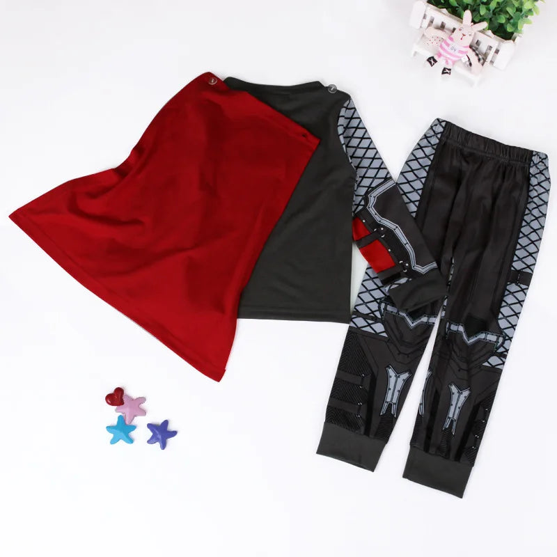 Avengers Superhero Pajama Set — Boys Long Sleeve Spider-Man & Iron Man Nightwear Cosplay Costume