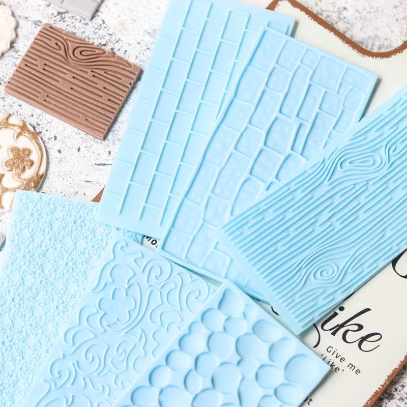 Pottery Texture Tool 2 PCS/SET Sculpture Model DIY Bark/Pebble/Wall/Floral Clay Printing Stencil Ceramic Relief Clay Stamp Tool