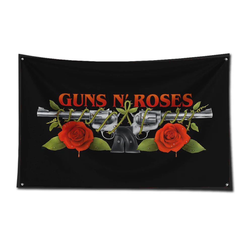 Guns N' Roses Rock Band Flag – 3x5 FT Polyester Banner with Digital Printing and Brass Grommets for Garage or Outdoor Decor - Premium flag from Lizard Vigilante - Just $19.99! Shop now at Lizard Vigilante