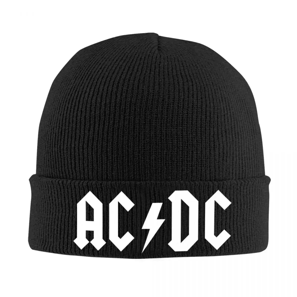 AC⚡️DC Knitted Beanie – Warm Winter Hat for Heavy Metal Fans, Unisex Hip Hop Style - Premium unisex beanie from Lizard Vigilante - Just $10.99! Shop now at Lizard Vigilante