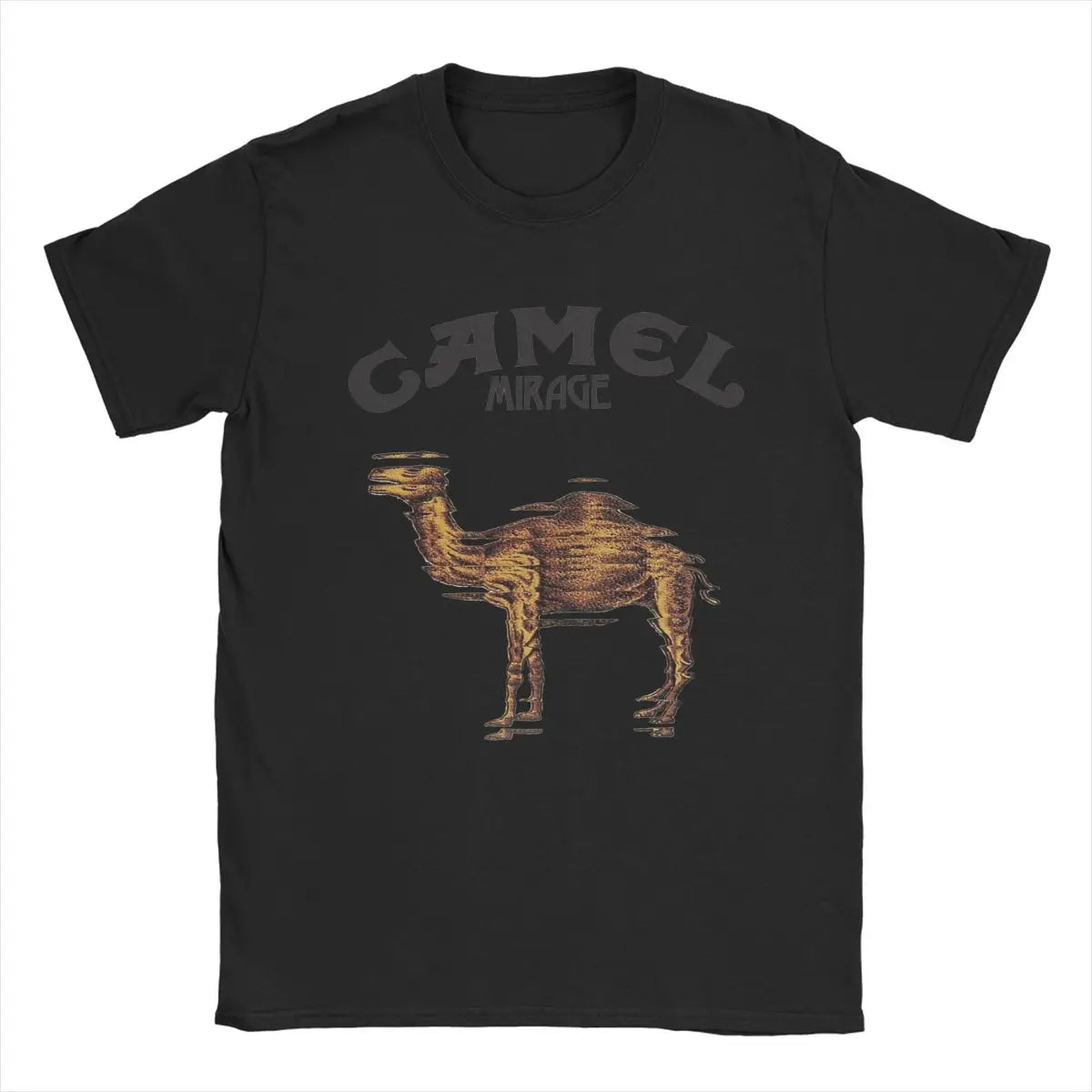Camel Mirage Band T Shirt Men's Pure Cotton Novelty T-Shirts Crew Neck Tees Short Sleeve Tops 4XL 5XL - Premium  from Lizard Vigilante - Just $18.99! Shop now at Lizard Vigilante