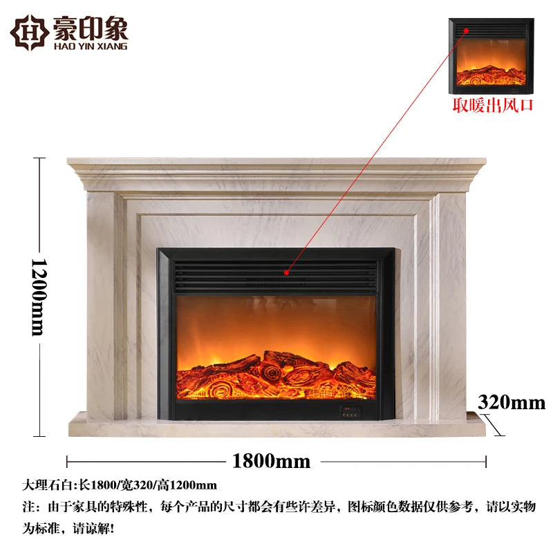 Fireplace Decoration Cabinet | Imitation Marble Heater | Electric Fireplace Core for Household Use | Stylish and Functional Home Decor - Premium fireplace from Lizard Vigilante - Just $1571.99! Shop now at Lizard Vigilante