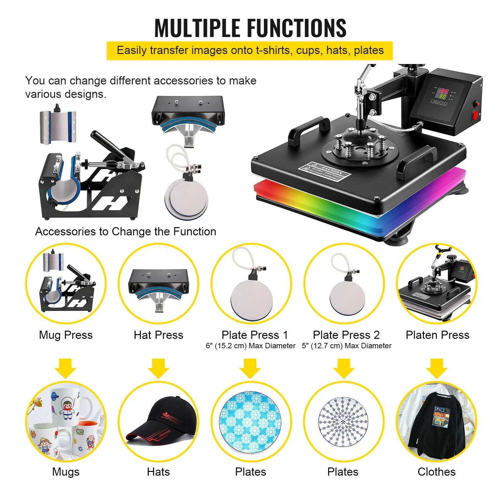 VEVOR 11oz-15oz Mug Heat Press Mini Machine | Handheld Ceramic Cup Press for Sublimation & DIY Tumblers | Auto Printing for Gifts - Premium heat press machine from Lizard Vigilante - Just $313.99! Shop now at Lizard Vigilante