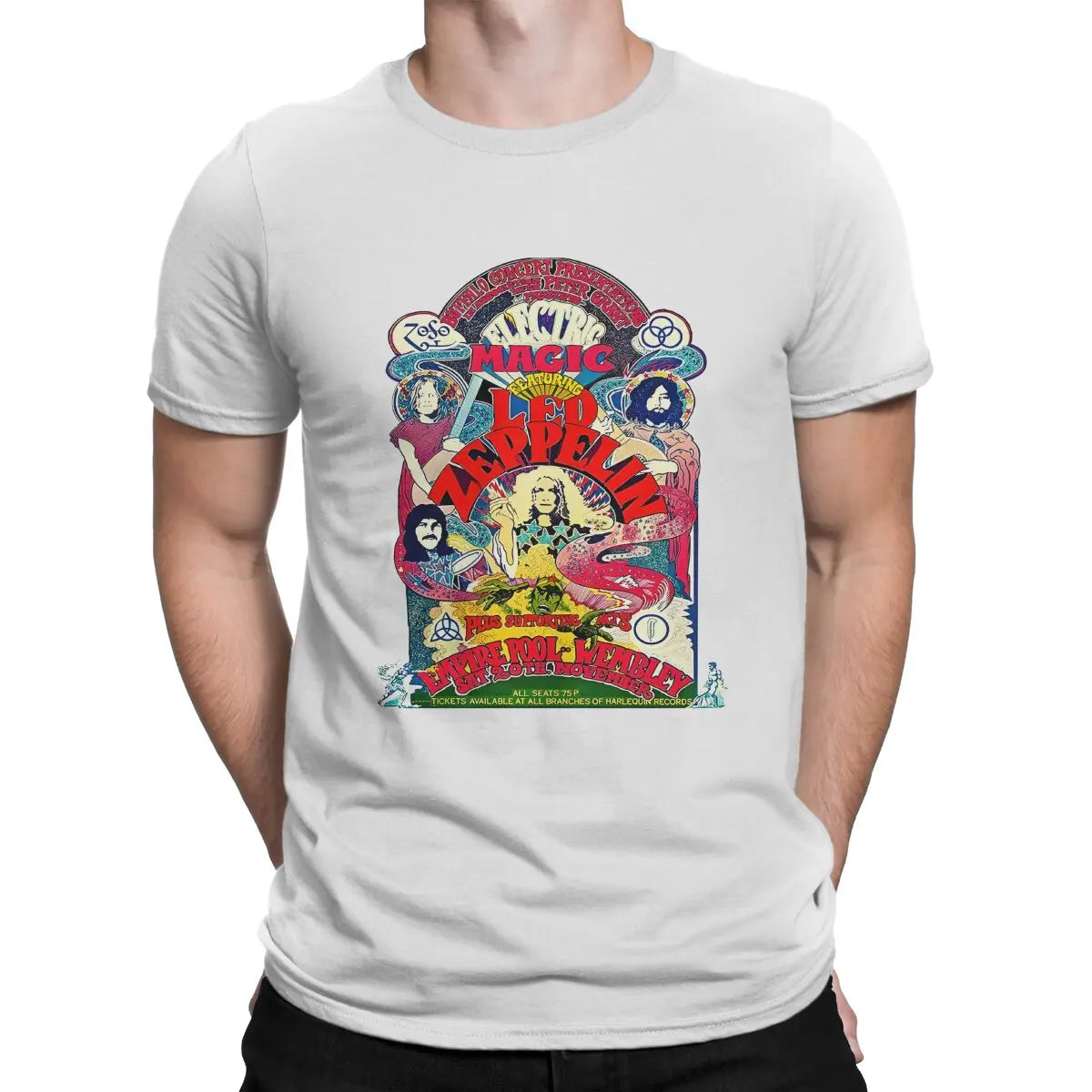 Led Band Zeppelins Newest TShirt for Men Ticket Concert Jumping Round Neck Basic Zepplin T Shirt Hip Hop Birthday Gift Streetwear - Premium T-Shirt from Lizard Vigilante - Just $24.39! Shop now at Lizard Vigilante