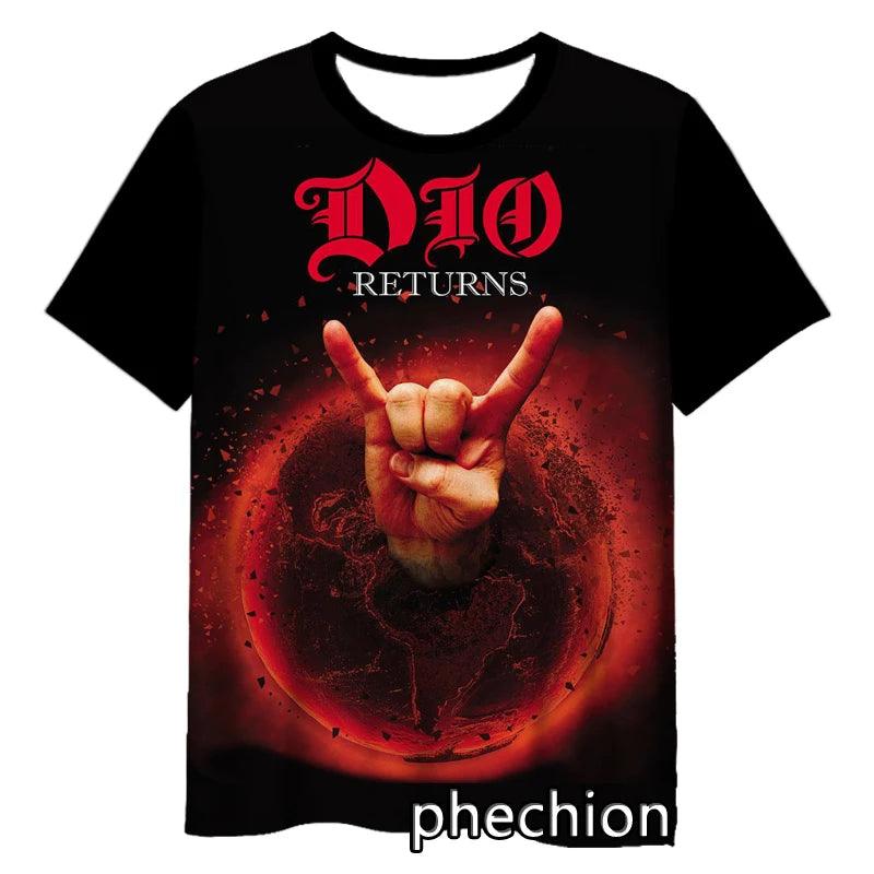 DIO Rock Metal God Rock 3D Print Short Sleeve T-Shirt Rest In Peace RIP Casual Hip Hop Summer T Shirt Tops - Premium  from Lizard Vigilante - Just $24.99! Shop now at Lizard Vigilante