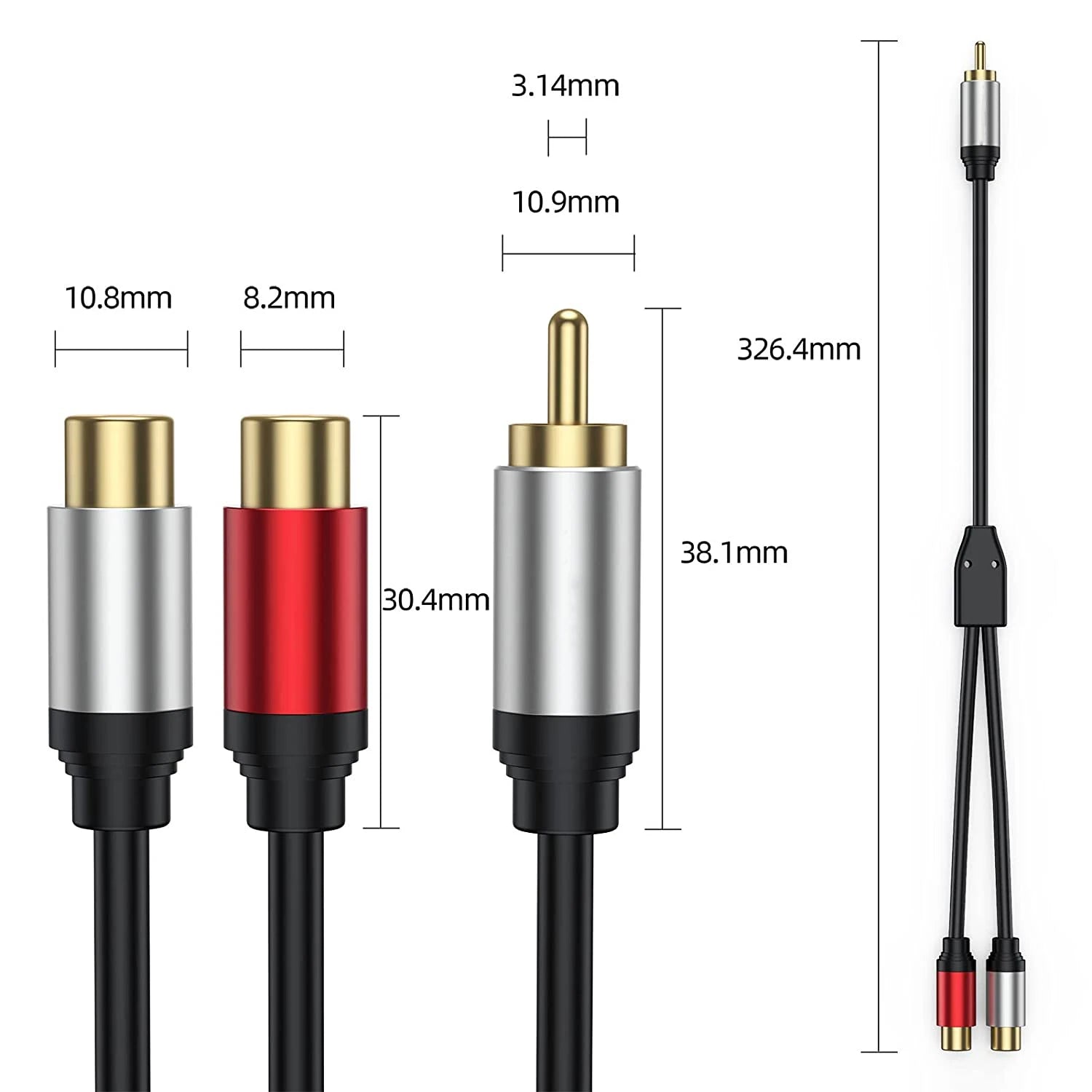 0.3m RCA Audio Cable 1 Male to 2 Female Y Splitter Adapter – Gold-Plated, Premium Sound Quality for Speaker, Amplifier, and Audio Systems - Premium y splitter from Lizard Vigilante - Just $17.79! Shop now at Lizard Vigilante