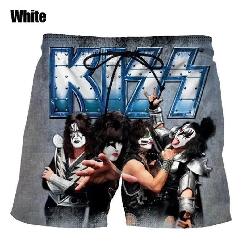 KISS Love Gun 3D Print Beach Shorts - Hip Hop Style Swimwear - Premium shorts from Lizard Vigilante - Just $24.88! Shop now at Lizard Vigilante