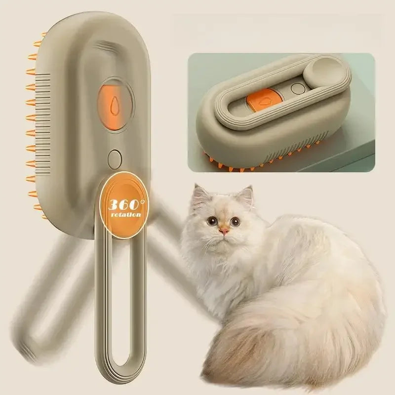 Easy To Use, 3-in-1 Pet Steam Brush for Cats and Dogs – Grooming, Hair Removal, and Massage Tool - Premium pet comb from Lizard Vigilante - Just $17.99! Shop now at Lizard Vigilante