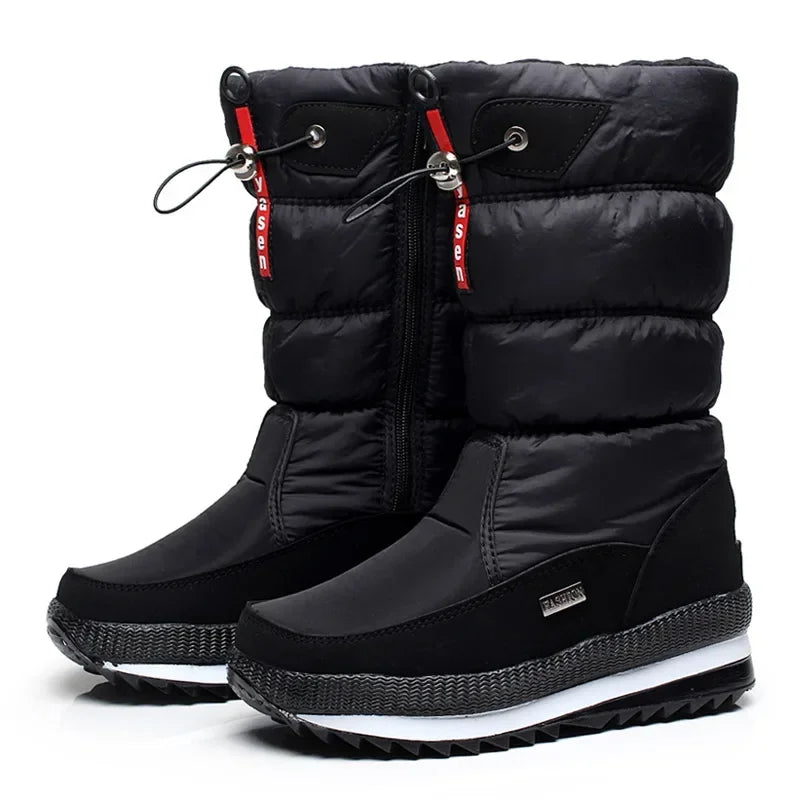 Women's Plush Platform Snow Boots – Waterproof, Non-Slip, Warm Winter Fashion for Style and Comfort - Premium snow boots from Lizard Vigilante - Just $41.08! Shop now at Lizard Vigilante