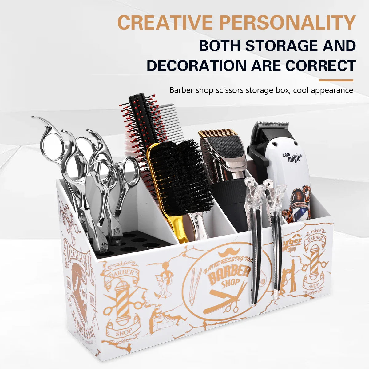Hairdressing Storage Box Hair Scissors Combs Clips Holder Barbershop Removable Large Capacity Haircut Rack Home Storage Tools
