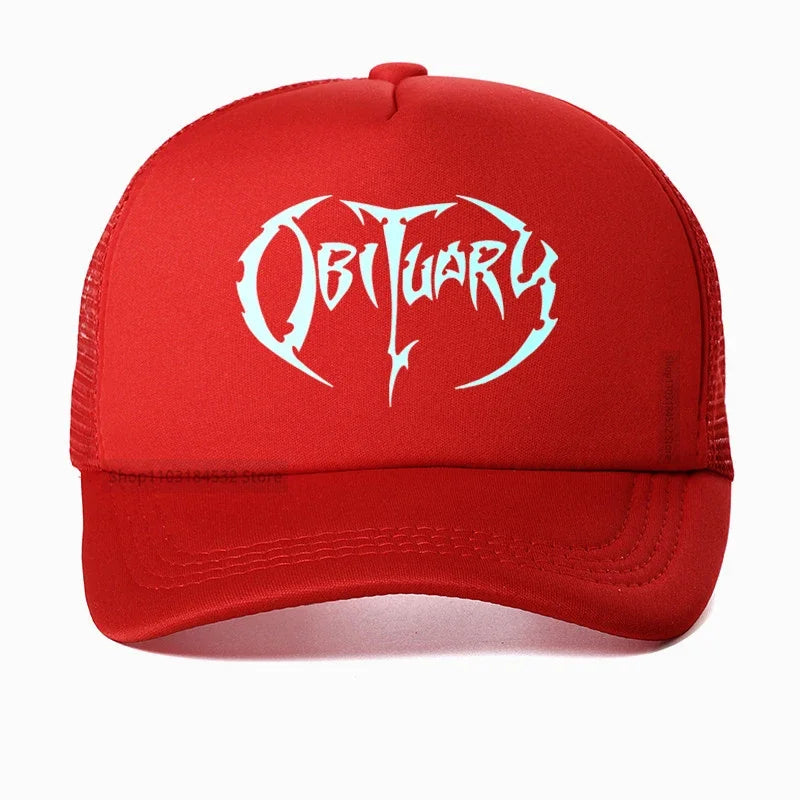 Heavy Metal Rock Music Men's Women's Obituary Baseball Cap - Premium baseball cap from Lizard Vigilante - Just $23.88! Shop now at Lizard Vigilante