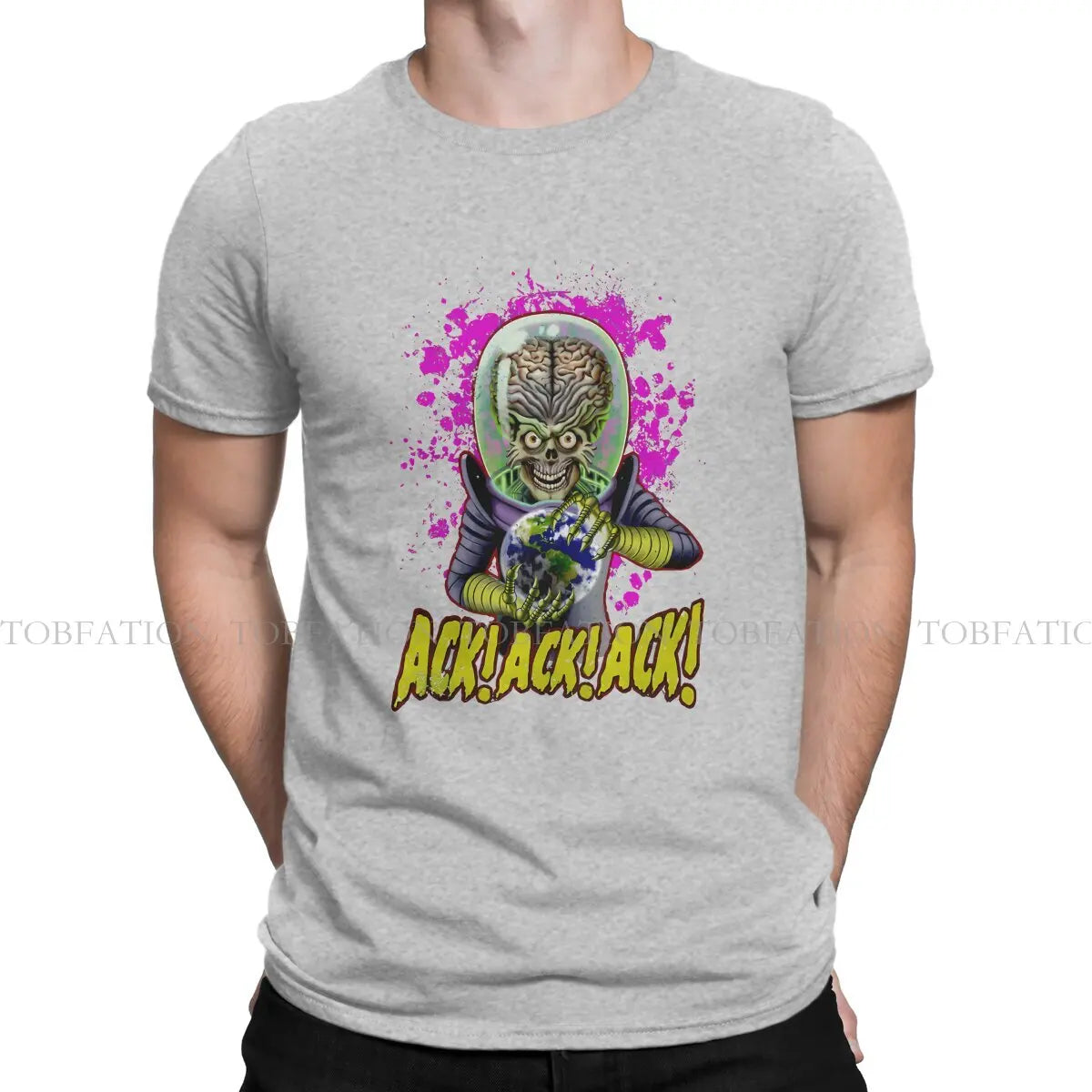 Ack Round Collar TShirt Mars Attacks Alien Sci-Fi Movies Fabric Original T Shirt Man's Clothes Individuality Fluffy - Premium  from Lizard Vigilante - Just $20.99! Shop now at Lizard Vigilante